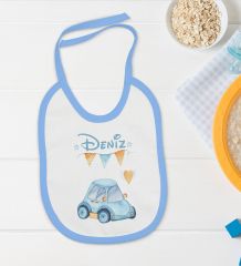 BK Kids Kişiye Özel İsimli 5 Parça Mavi Bebek Body Zıbın Yastık Hediye Seti, Yeni Doğan Bebek Giyim Hediyesi-5
