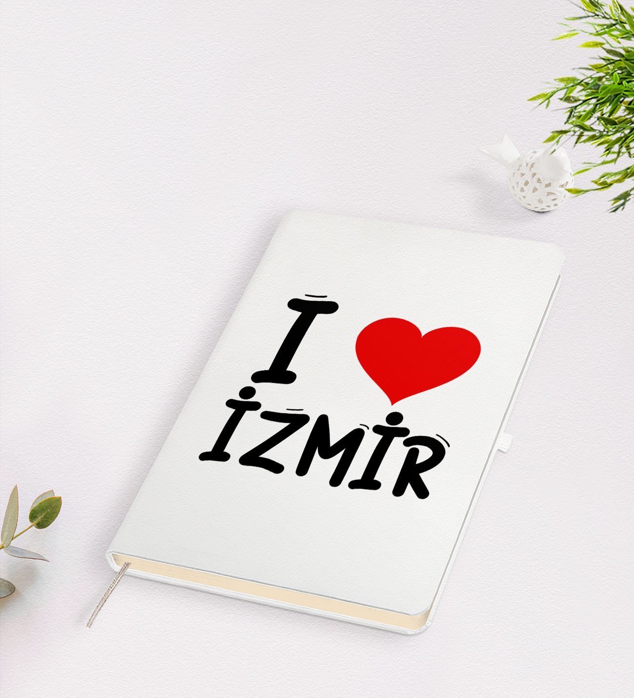BK Gift I Love İzmir Tasarımlı Beyaz Defter - Model 1