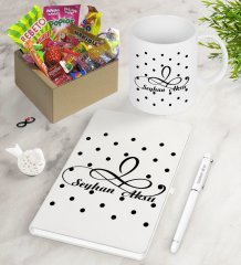 Kişiye Özel İsimli Nostaljik Lezzetler Defter Kalem Kupa Hediye Seti-4