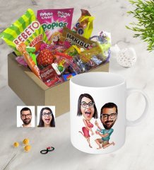 Kişiye Özel Evlilik Teklifi Karikatürlü Nostaljik Lezzetler Kupa Seti-4
