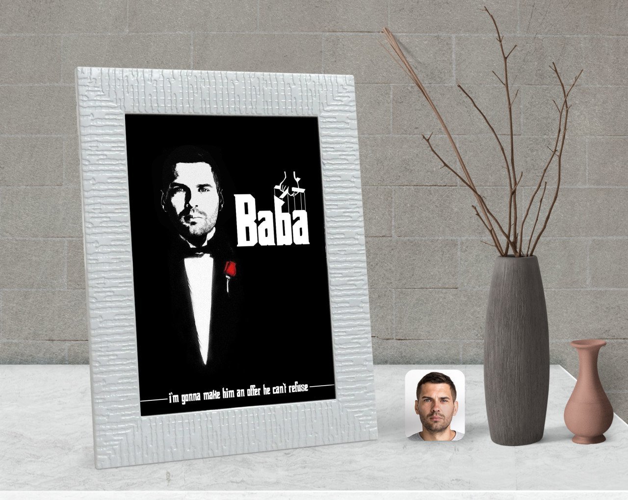 Kişiye Özel Godfather Baba Tasarımlı Dekoratif Çerçeve-3