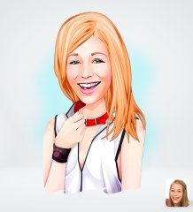 Kişiye Özel Kadın Karikatürlü Sosyal Medya Dijital Profil Fotoğrafı - Model 35
