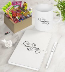 Kişiye Özel İsimli Nostaljik Lezzetler Defter Kalem Kupa Hediye Seti-3