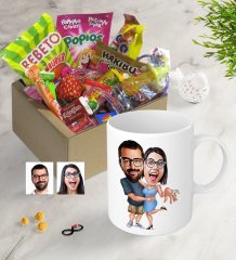 Kişiye Özel Evlilik Teklifi Karikatürlü Nostaljik Lezzetler Kupa Seti-3