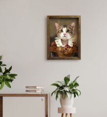 Evcil Dostlara Özel Portre Doğal Masif Ahşap Çerçeveli Tablo 30x40cm-19