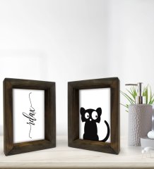 Bk Gift Banyo Dekoratif 2'li Doğal Masif Ahşap Çerçeve 15x20cm-3