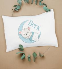 BK Kids Kişiye Özel İsimli 5 Parça Mavi Bebek Body Zıbın Yastık Hediye Seti, Yeni Doğan Bebek Giyim Hediyesi-3