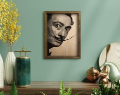 BK Home Salvador Dali Tasarımlı Doğal Masif Ahşap Çerçeveli Tablo-34