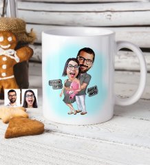Kişiye Özel Bebek Bekliyoruz Karikatür Beyaz Kupa Bardak