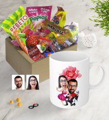 Kişiye Özel Evlilik Teklifi Karikatürlü Nostaljik Lezzetler Kupa Seti-2