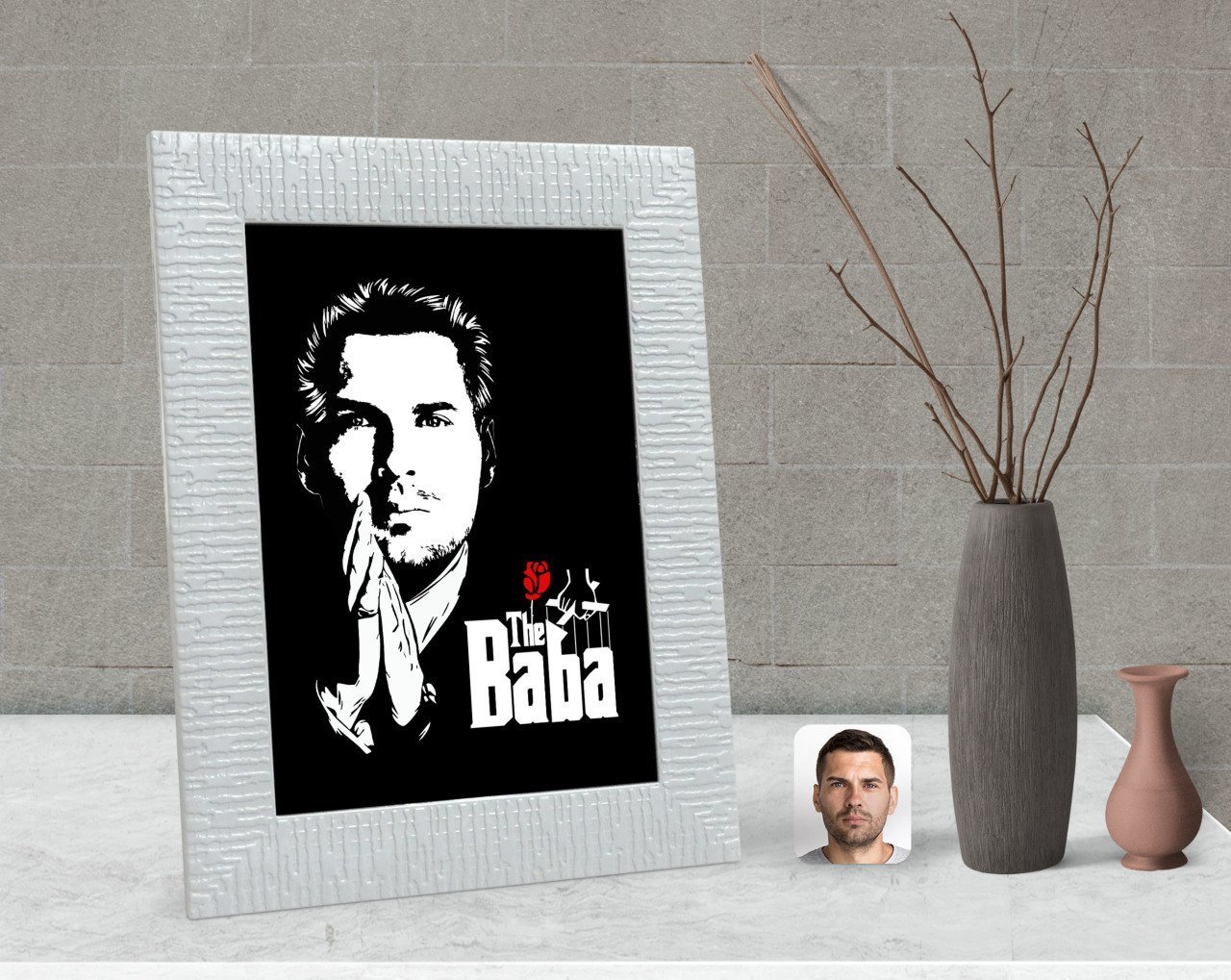 Kişiye Özel Godfather Baba Tasarımlı Dekoratif Çerçeve-1
