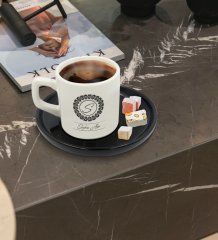 Kişiye Özel Siyah Sunum Tabaklı İsimli Türk Kahvesi Fincanı Model 2