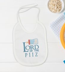 BK Kids Lord Of The Piiz Tasarımlı Beyaz Bebek Body Zıbın ve Mama Önlüğü Hediye Seti-1