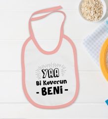 BK Kids Koverun Beni Tasarımlı Pembe Bebek Body Zıbın ve Mama Önlüğü Hediye Seti-1
