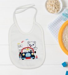 BK Kids Sevimli Sürücü Tasarımlı Bebek Mama Önlüğü - Model 1