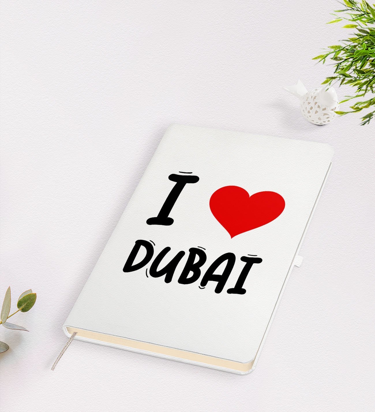 BK Gift I Love Dubai Tasarımlı Beyaz Defter - Model 1