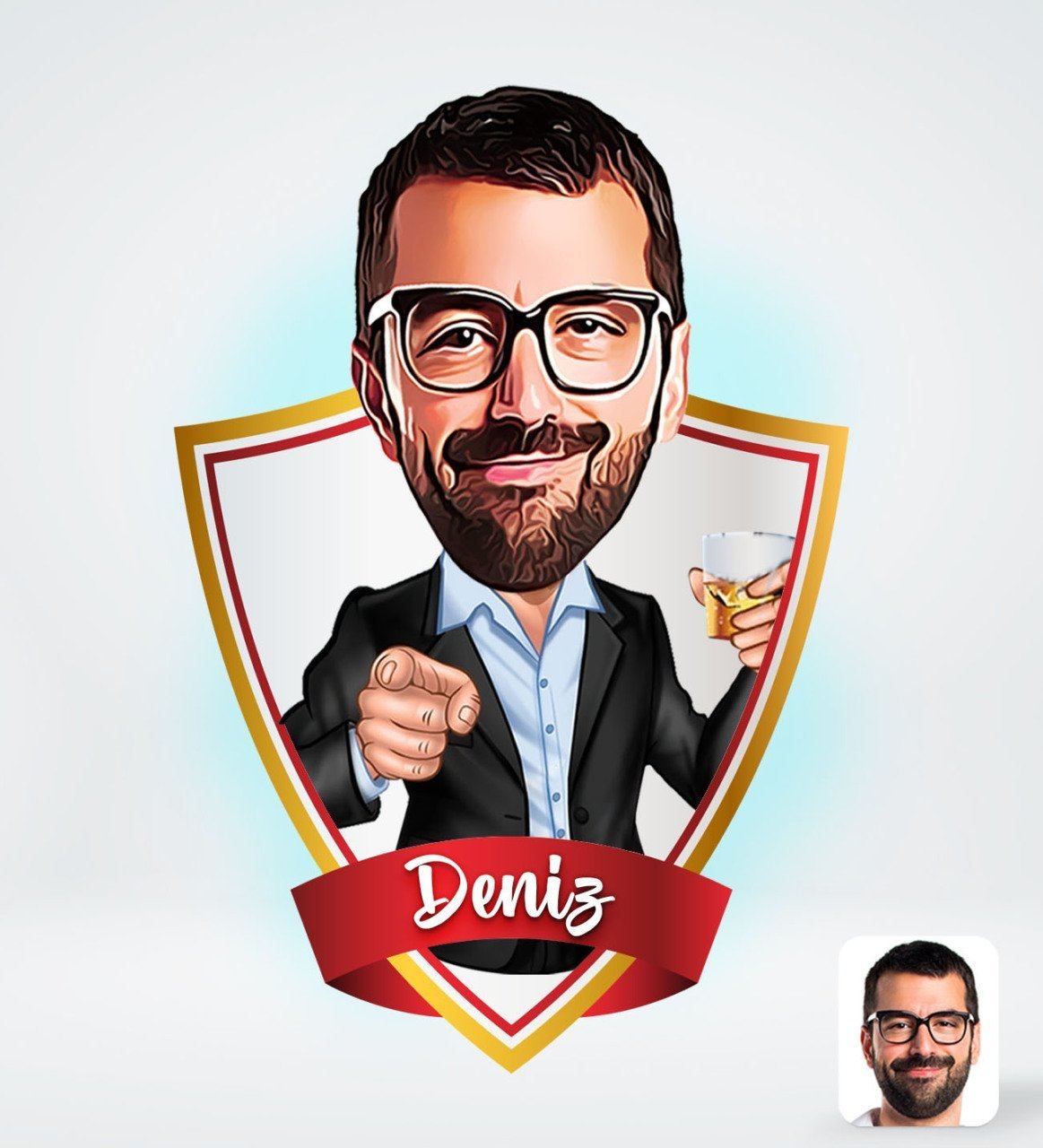 Kişiye Özel İsimli Erkek Tasarımlı Dijital Karikatür-50