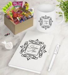 Kişiye Özel İsimli Nostaljik Lezzetler Defter Kalem Kupa Hediye Seti-1