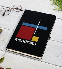 Mondrian Tasarımlı Siyah Defter