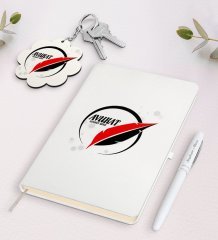 Kişiye Özel Avukat Beyaz Defter Kalem ve Anahtarlık Hediye Seti-13