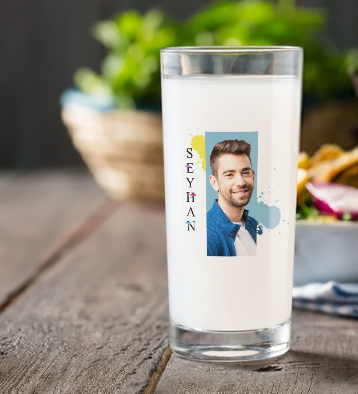Kişiye Özel İsimli Fotoğraflı Rakı Bardağı-4