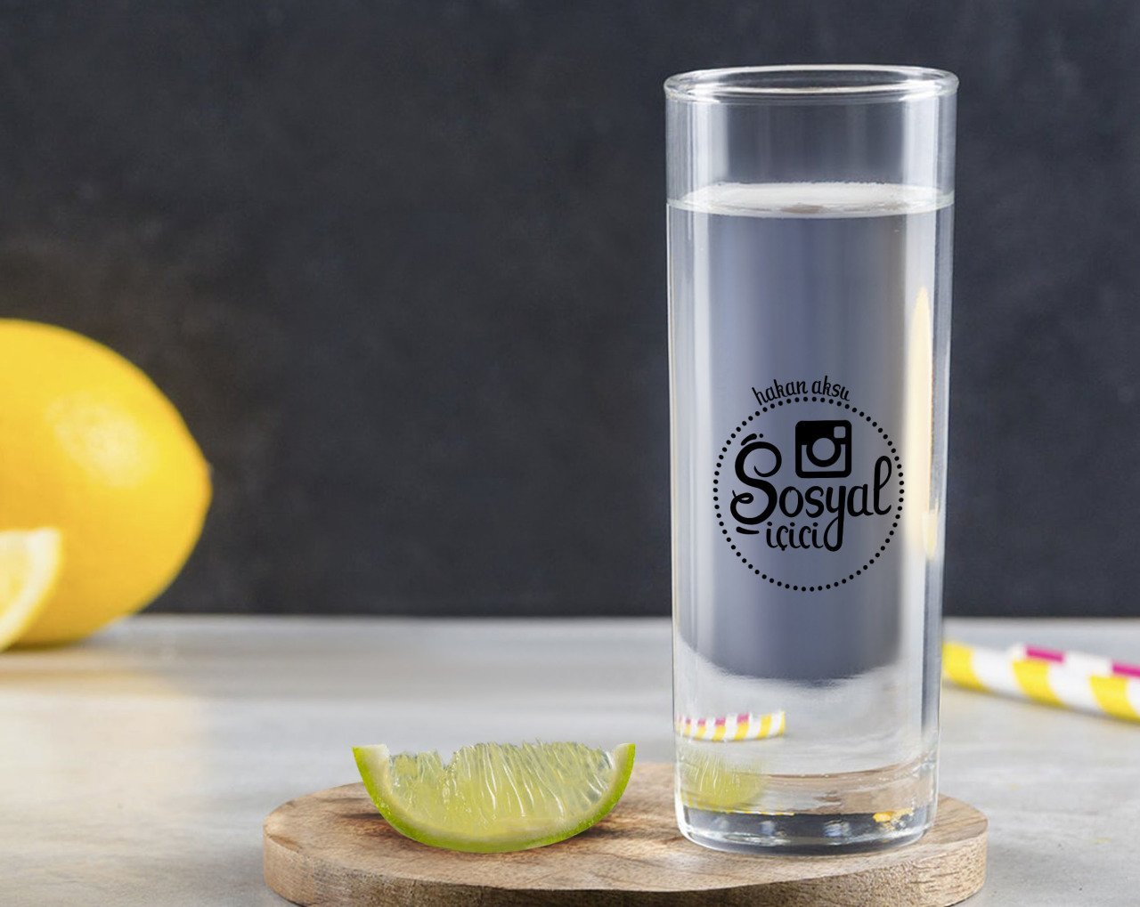 Kişiye Özel Renkli Baskılı Sosyal İçici Tasarımlı Vodka Bardağı-4