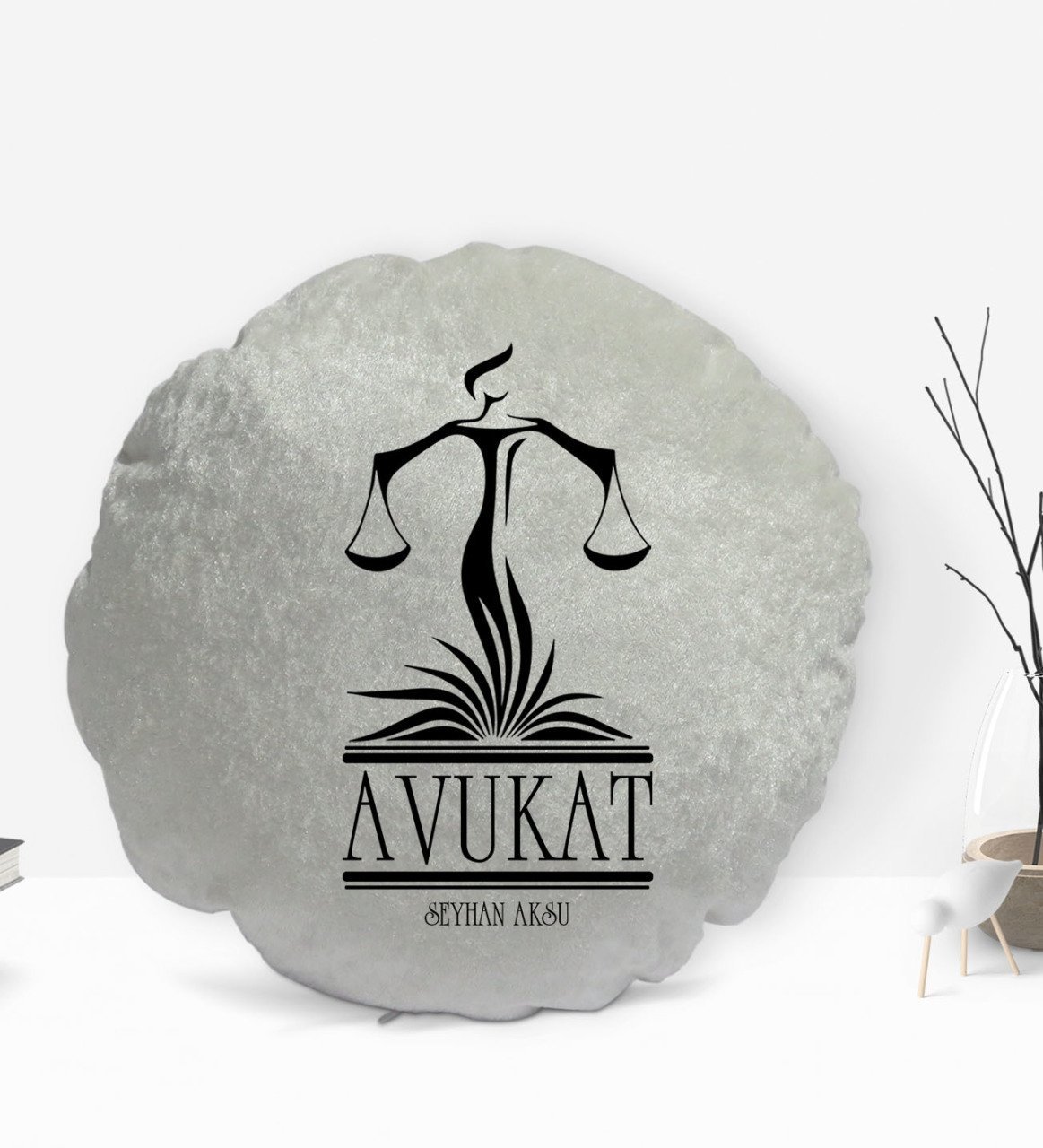 Kişiye Özel İsimli Avukat Tasarımlı Dekoratif Kırlent Yastık-5