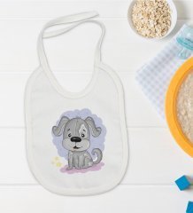 BK Kids Sevimli Köpek Tasarımlı Bebek Mama Önlüğü - Model 1