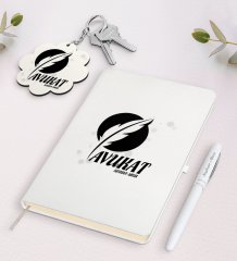 Kişiye Özel Avukat Beyaz Defter Kalem ve Anahtarlık Hediye Seti-12