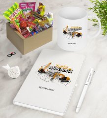 Kişiye Özel Yapım Mühendisi Nostaljik Lezzetler Defter Kalem Kupa Hediye Seti-1