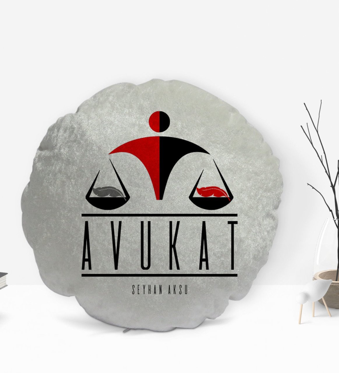 Kişiye Özel İsimli Avukat Tasarımlı Dekoratif Kırlent Yastık-4