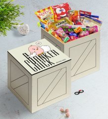 Kişiye Özel Bankacı Ahşap Kutuda Nostaljik Lezzetler Hediye Seti-11