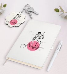 Kişiye Özel Avukat Beyaz Defter Kalem ve Anahtarlık Hediye Seti-11