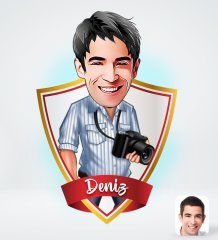 Kişiye Özel İsimli Erkek Fotoğrafçı Tasarımlı Dijital Karikatür-1