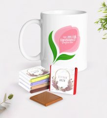 Kişiye Özel En İyi Öğretmen Beyaz Kupa ve Çikolata Hediye Seti-14
