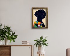 BK Home Doğal Masif Ahşap Çerçeveli Tablo-32