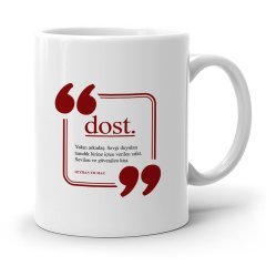 Kişiye Özel Dost Beyaz Kupa Bardak - 3