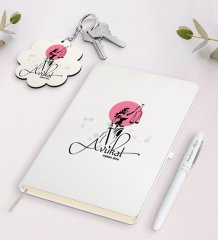 Kişiye Özel Avukat Beyaz Defter Kalem ve Anahtarlık Hediye Seti-10