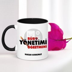 Kişiye Özel Mesleki Büro Yönetimi Öğretmeni Siyah Kupa Bardak