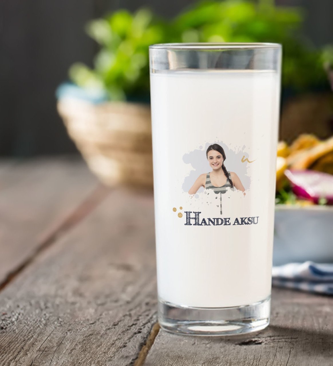 Kişiye Özel İsimli Fotoğraflı Rakı Bardağı-1