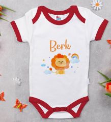 BK Kids Kişiye Özel İsimli 5 Parça Kırmızı Bebek Body Zıbın Yastık Hediye Seti, Yeni Doğan Bebek Giyim Hediyesi-7