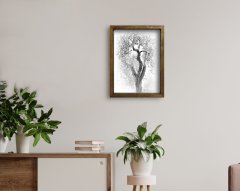 BK Home Doğal Masif Ahşap Çerçeveli Tablo-31