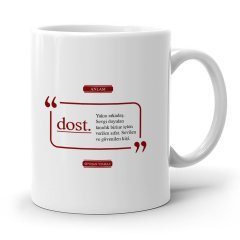 Kişiye Özel Dost Beyaz Kupa Bardak - 2