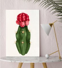 BK Gift Kaktüs Tasarımlı Kanvas Tablo 30x50cm-19