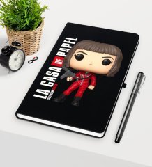 Kişiye Özel La Casa De Papel Siyah Defter Kalem Seti - 29