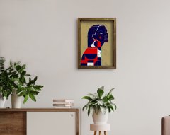 BK Home Doğal Masif Ahşap Çerçeveli Tablo-30