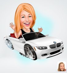 Kişiye Özel Kadın Patron Karikatürlü Sosyal Medya Dijital Profil Fotoğrafı - Model 3