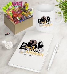 Kişiye Özel Psikolojik Danışman Nostaljik Lezzetler Defter Kalem Kupa Hediye Seti
