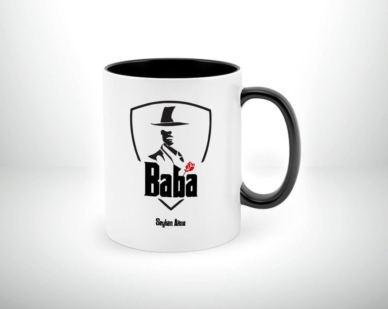 Kişiye Özel Babalar Günü Hediyesi Baba Godfather Tasarımlı Siyah Beyaz Kupa Bardak-15