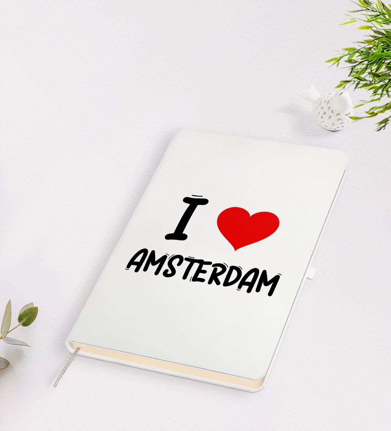 BK Gift I Love Amsterdam Tasarımlı Beyaz Defter - Model 1